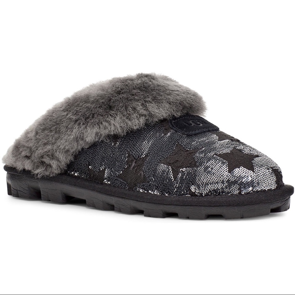 New UGG Coquette Sequin Stars Slipper, Black UGGs